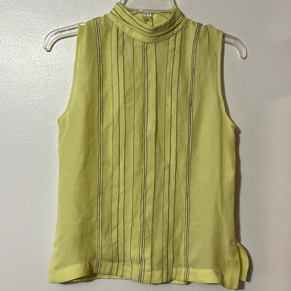 Juliana Collection Sleeveless Yellow High Neck Blouse